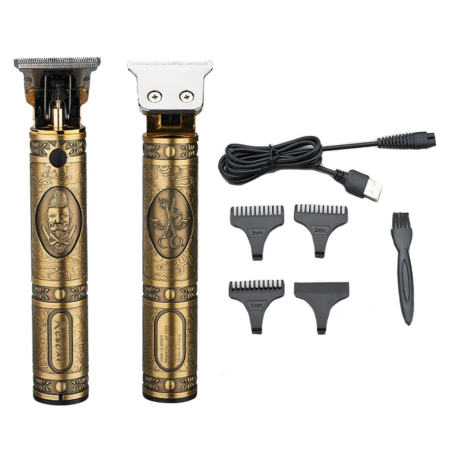 JM700A Resuxi T9 Vintage Clippered Shaver Rechargeable Stainless Steel Bald headed men Hair Trimmers