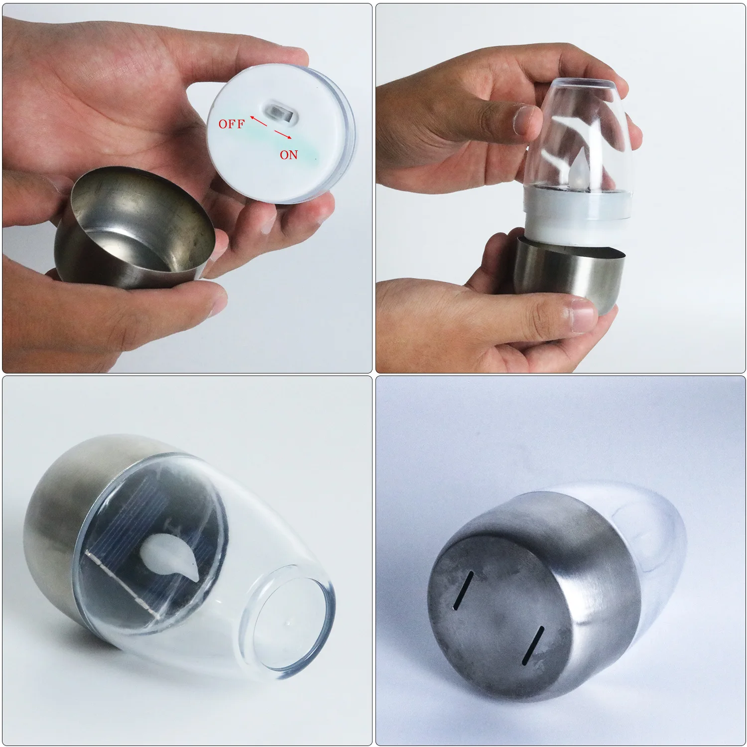 Wholesale Solar Powered LED Flameless Candle Tea Lights Home Decoration Table Candlelight Sensor Waterproof LED Candle Light