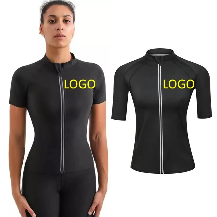Wholesale Cheap Price Women Neoprene Sauna Sweat Thermo Shaper Zipper Shirt