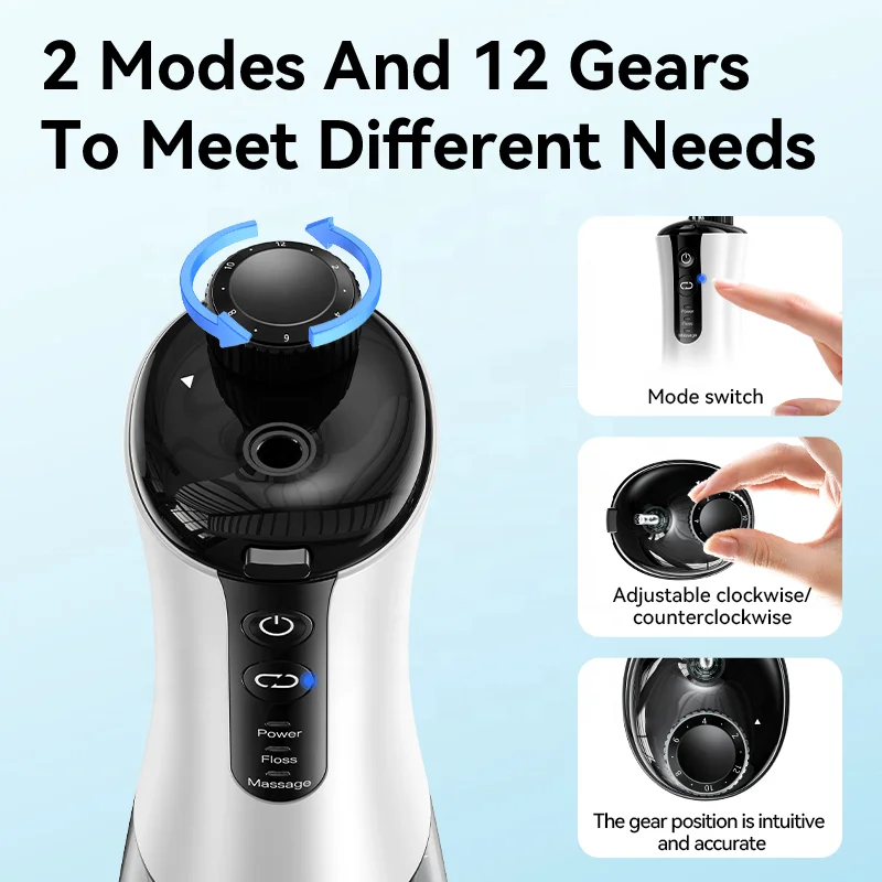 C2 SE Cordless Dental Irrigator 12 Gears 350ML Rechargeable Portable Water Flosser Oral Water Jet Teeth Cleaner