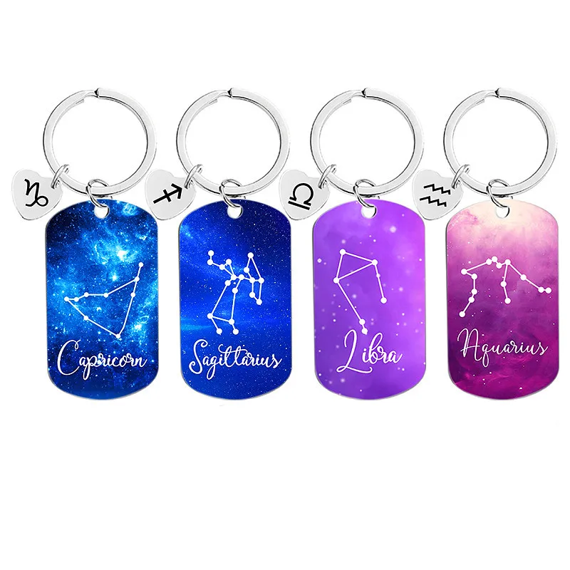12 Zodiac Gifts Zodiac Sign Gifts Keychain Constellations Key Chain