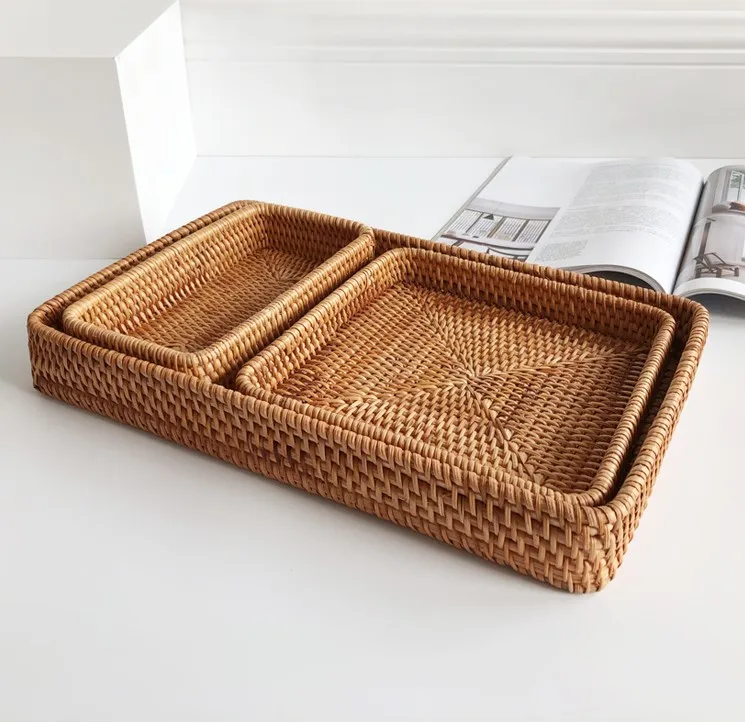 Ротанговый Фруктовый Хлеб ручной работы, завтрак, овощи, гостиничный декор, бамбук, китайский хлеб, рука, поднос для подачи еды