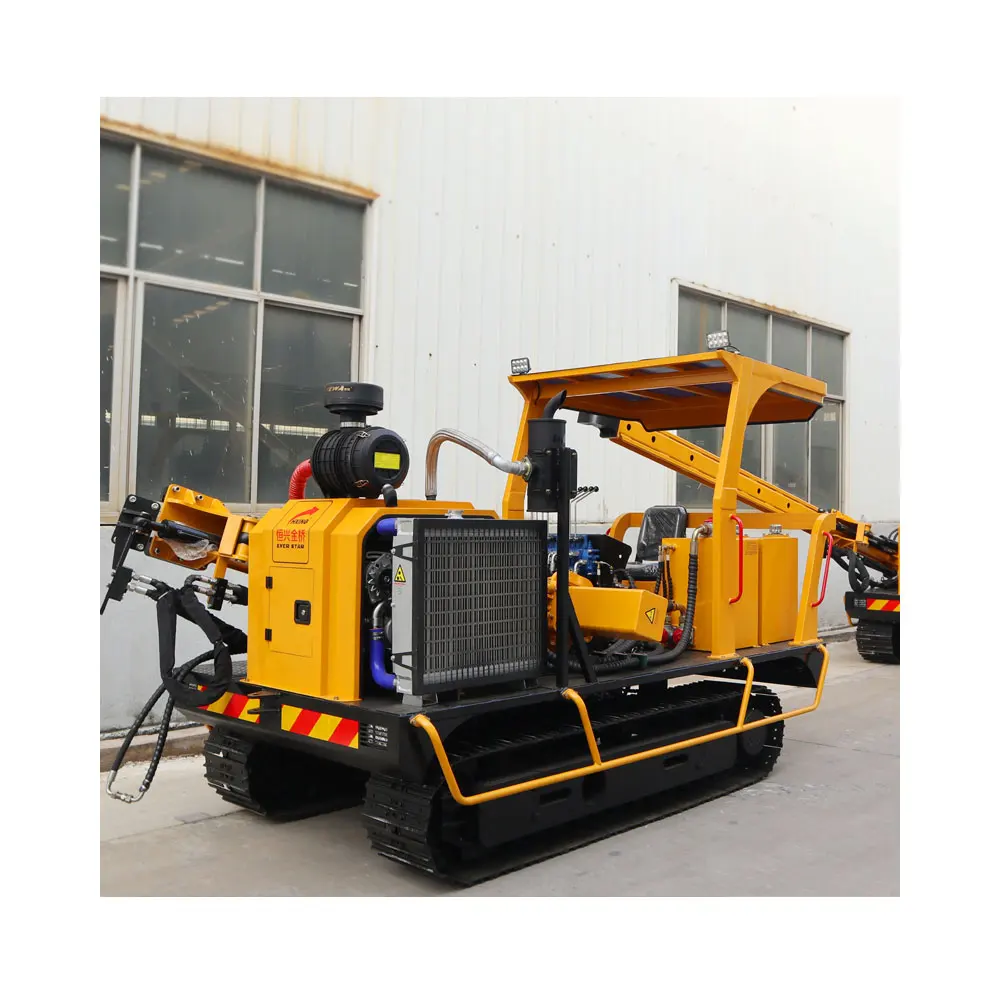 Ground Screw Solar Pile Hammer Driving Machine Tracked Fenc Post Driver