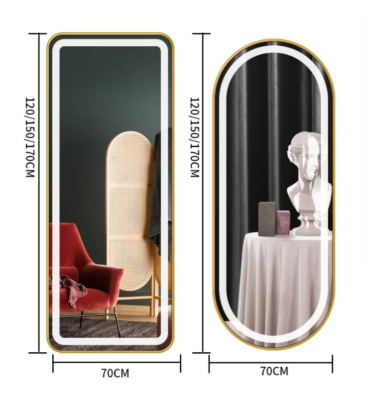 Vancaff barber station big mirrors double sided beauty salon led barber salon mirror salon