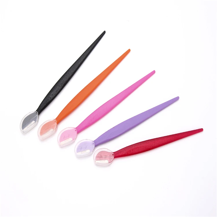 Eco-friendly material disposable beauty eyebrow blade women facial shaper blade hair remover trimmer eyebrow razor folding