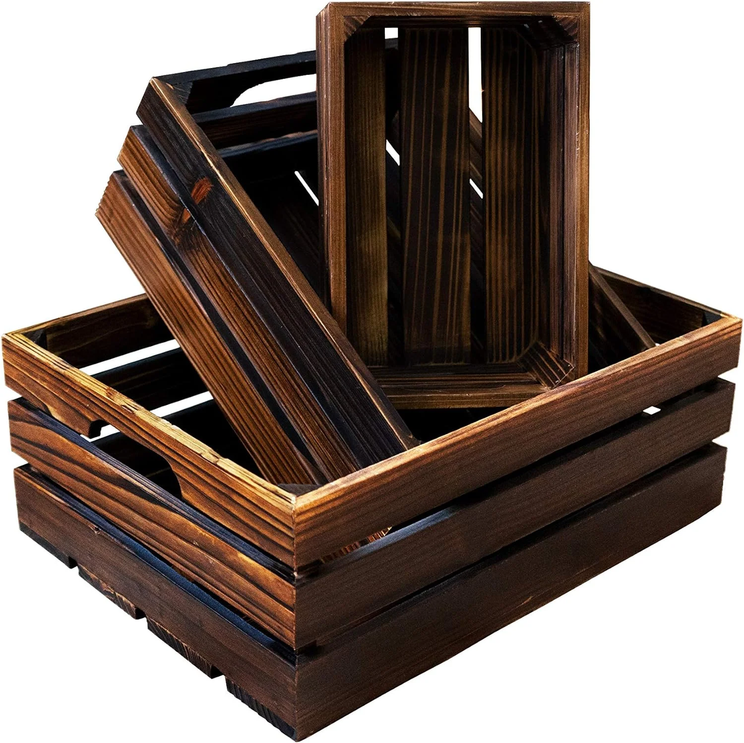Solid Wood Stackable Modular Vanity Storage Organizer Box