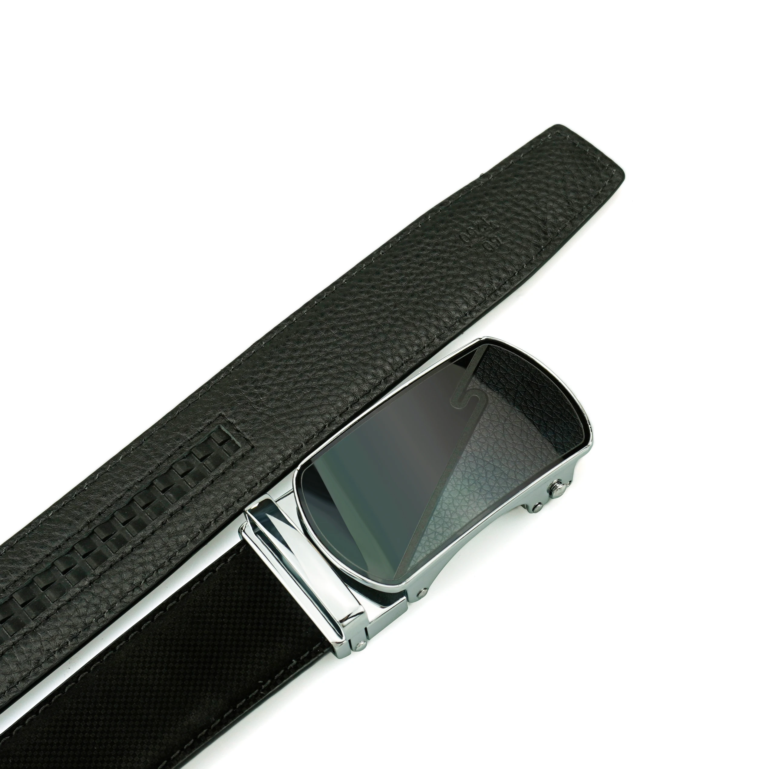 Trendy Customized Alloy Automatic Belt Man Luxury Checkerboard Textured Cow Hide Genuine Leather Belts