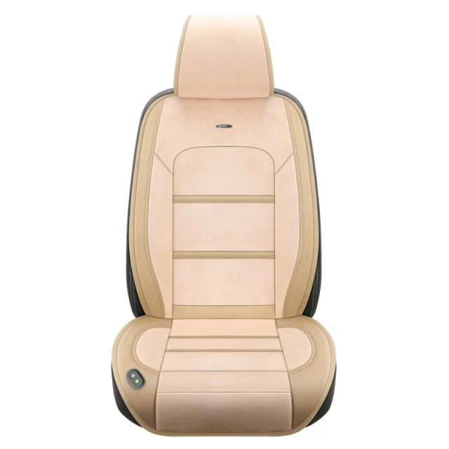 SOJOY New style Hot sale Grey Color PU Leather Universal 12V24V Heated Car Seat Cover Heating Electric Seat Cushion one Piece