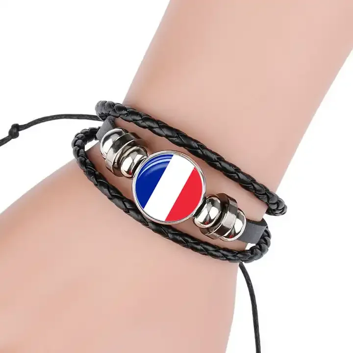 Hn Hot Sale Fashion Flag Bracelet World National Country Flag Bracelet for World Cup Fans