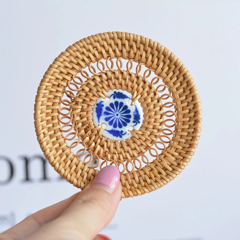 XC wholesale cheap price eco-friendly handmade natural rattan water hyacinth placemat