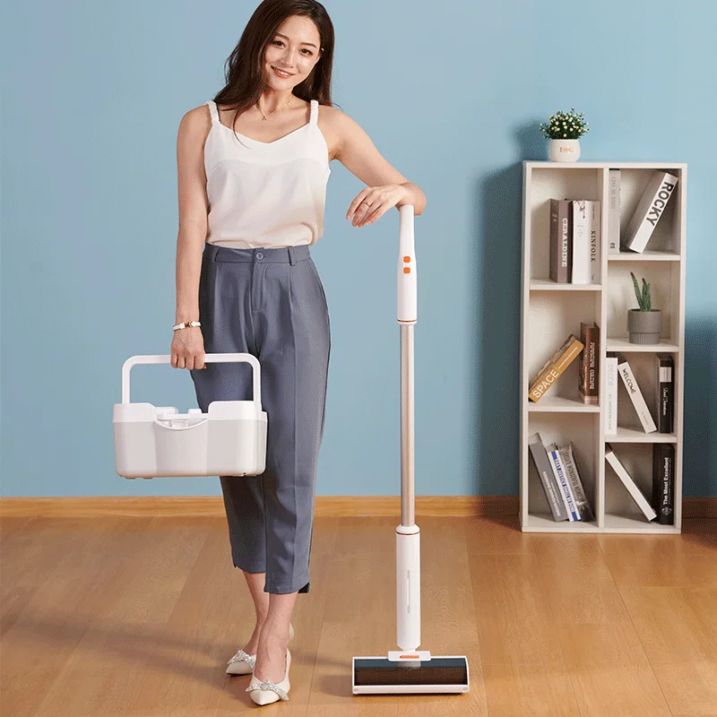  2021 NEW Cordless Dry Wet Sweeping Mpping with Water Bucket Automatic Self-Cleaning Cotton Roller