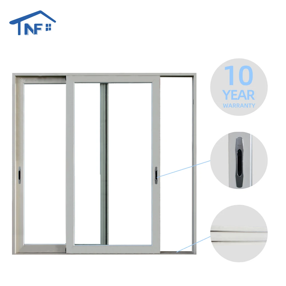 3 Tracks 4 panels patio aluminum sliding door with fly screen