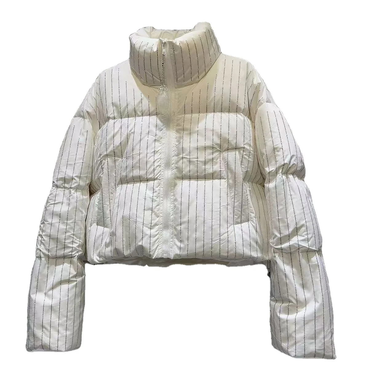 Women Solid Jackets Bubble Short Crop Coats Puff Ladies Down Coats Winter Bomber Puffer Jackets Thick Warm Custom Patchwork S-XL