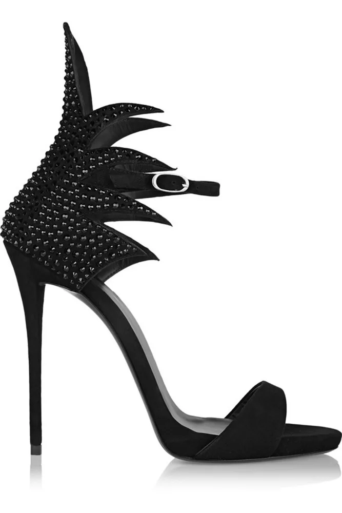 HMS62 fashion wholesale factory chengdu summer rhinestones suede women shoes high heel sandals