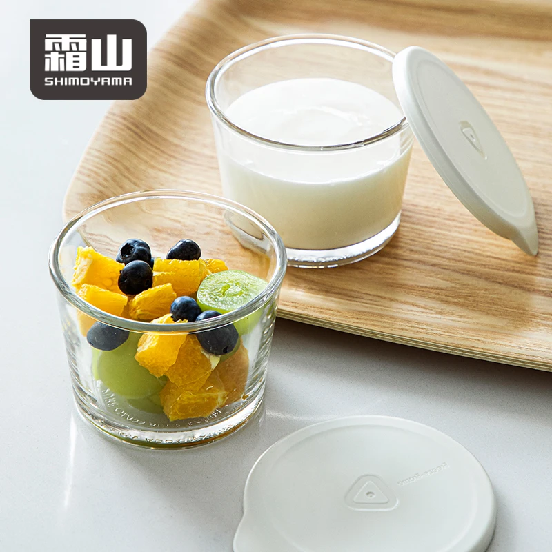 SHIMOYAMA Food Reefe Yogurt Fruit Kitchen Glass Meal Prep Containers Food Storage Jar Round With Lid
