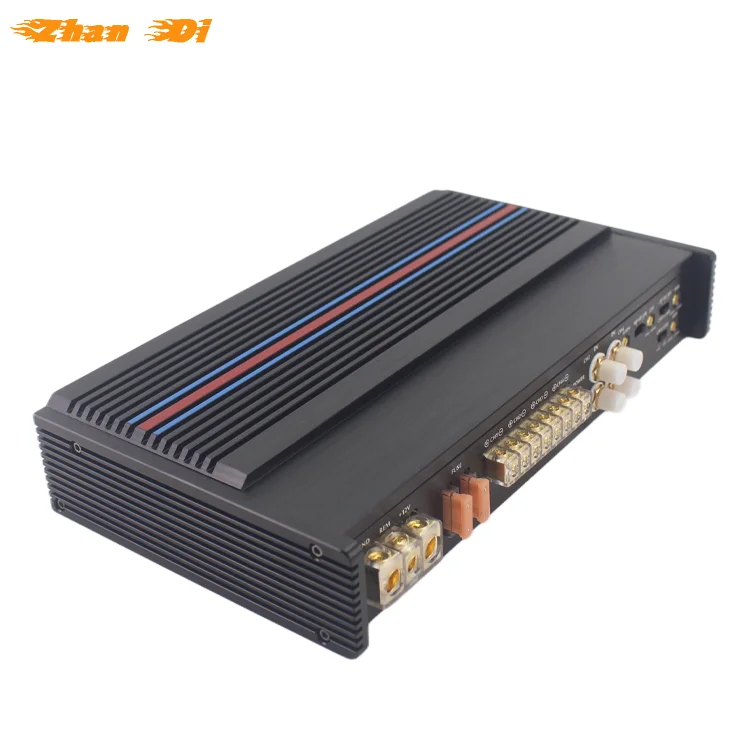 High Quality 4-Channel Class AB Amplifier 4 Ohm RMS 180W Combination with Equalizers Aluminium Material