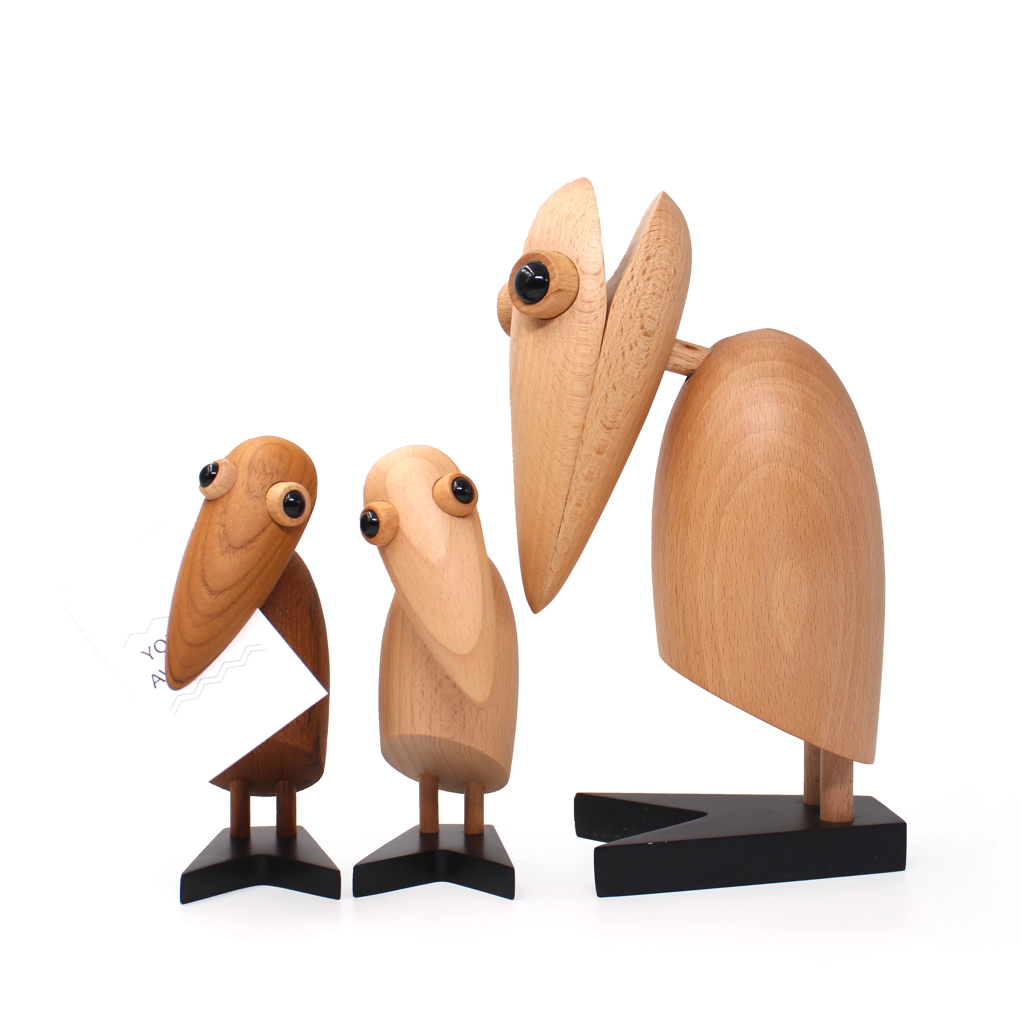 nordic creative style home decor beech wood animal bird handicraft for art deco statue kids wooden gift