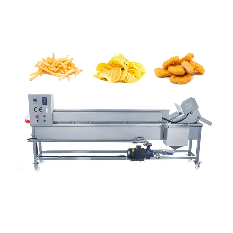 Small belt conveyor continuous frying machine potato chips frying production line doughnut continuous belt fryer
