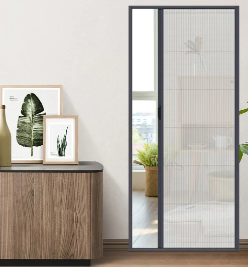 Door folding screen door mosquito ventilation invisible thickening push-pull anti-mosquito sand door curtain