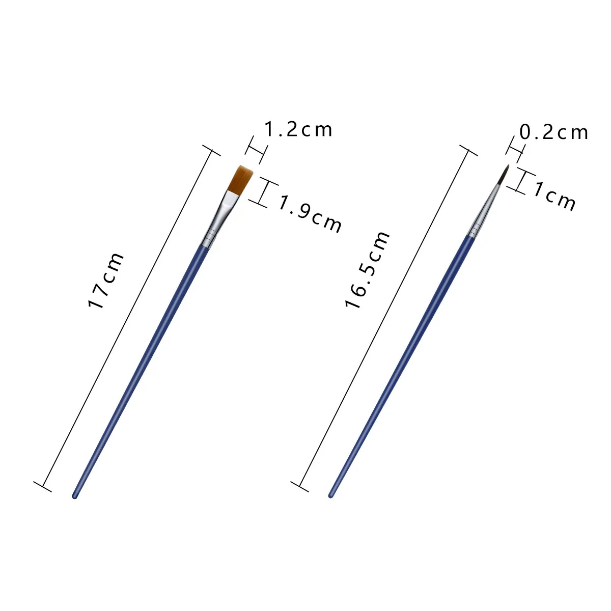 Art supplies manufacturers custom logo Nylon Plastic Handle Paintbrush Set art paint brushes professional Blue Paint Brushes