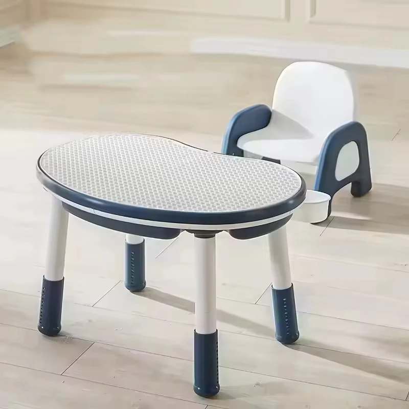 Hot Sale Adjustable Height Building Block Tables Anti Slip Backrest Kids Chair With Table