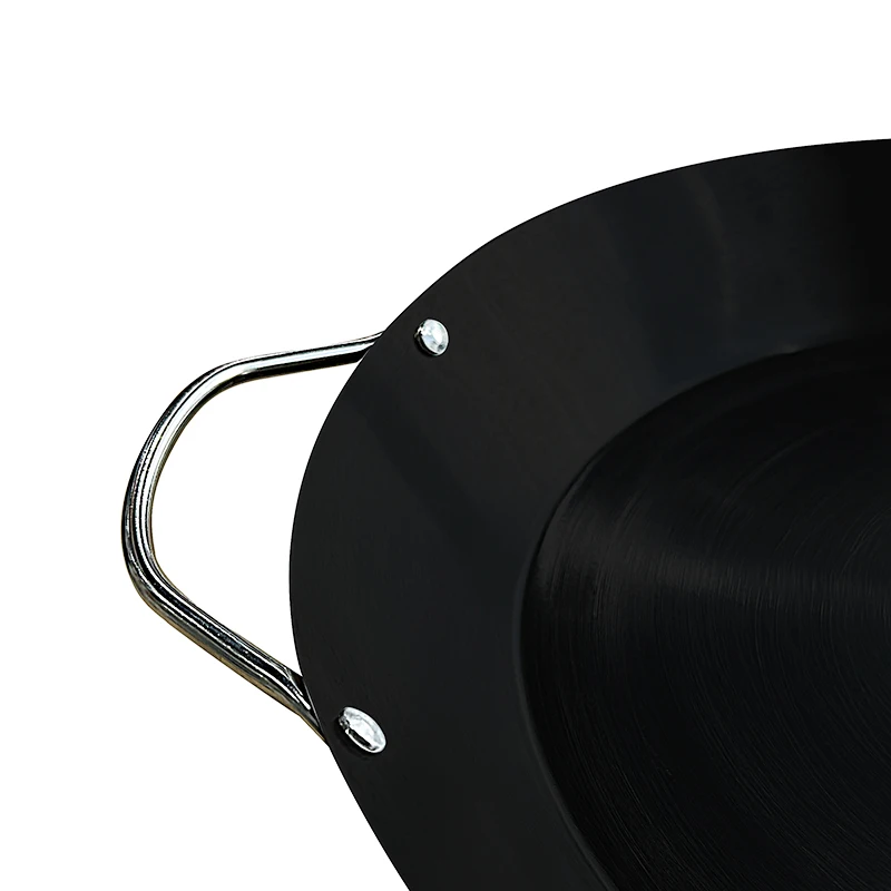 Double ears Spanish small sheet metal carbon steel frying cooking rice baking pan paella pan