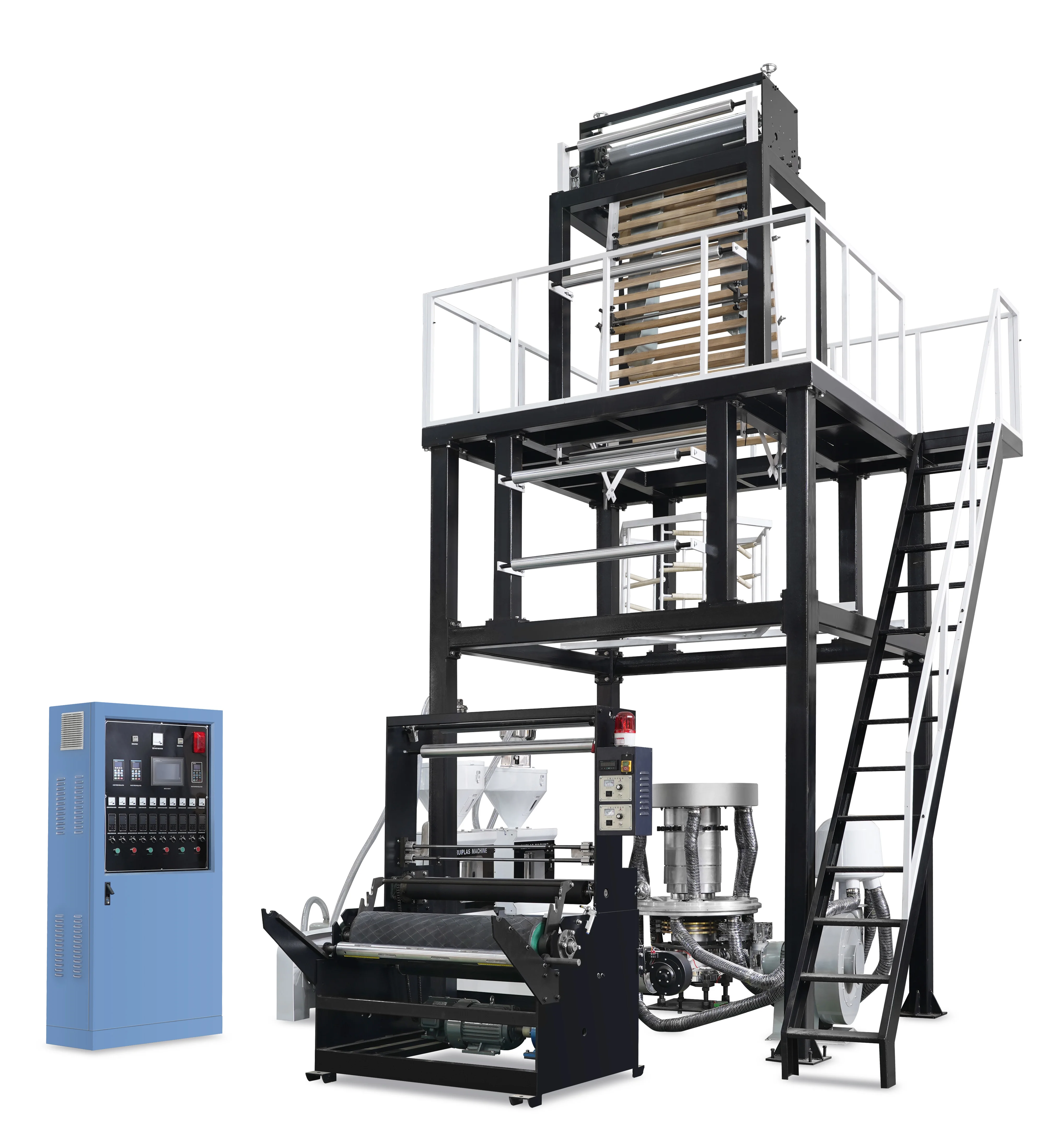 Double layer rotation die HDPE/LDPE/LLDPE/EVA/PBAT/PLA biodegradable price of plastic PE film extrusion machine