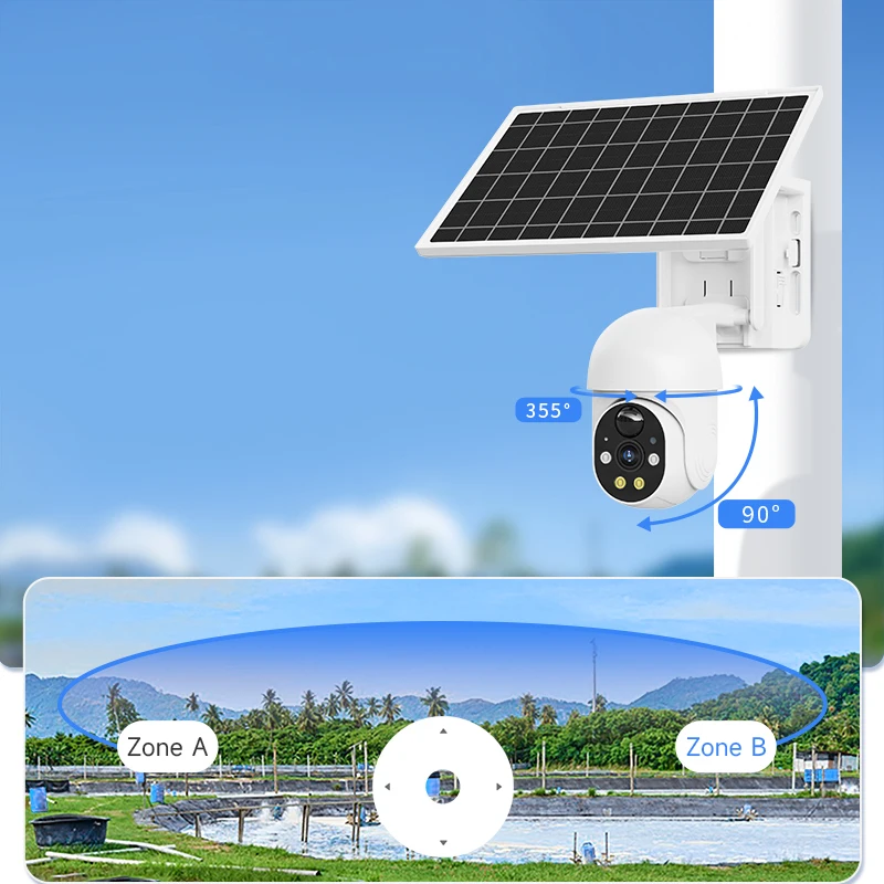 CP SE Hot selling phone connect 7W solar panel 18650 replaceable battery Low power consumption wifi solar outdoor camera