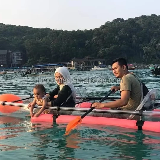 2 people Clear Kayak Crystal see through Transparent canoe Boat fishing Kayak Glass Bottom polycarbonate Boat
