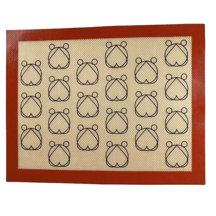 Small Bear Shape Macaroon Non-Stick Baking Mat Eco-Friendly Silicone PC Oven Liner Pastry Cutter Tools for Everyday Kitchen Use