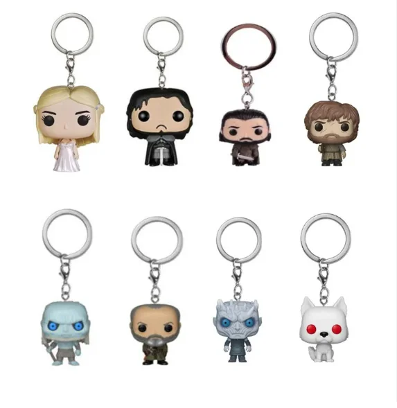 Pocket keychain game of thrones Action Figure White Walker Jon Snow Night King Keychain model Toys 4cm