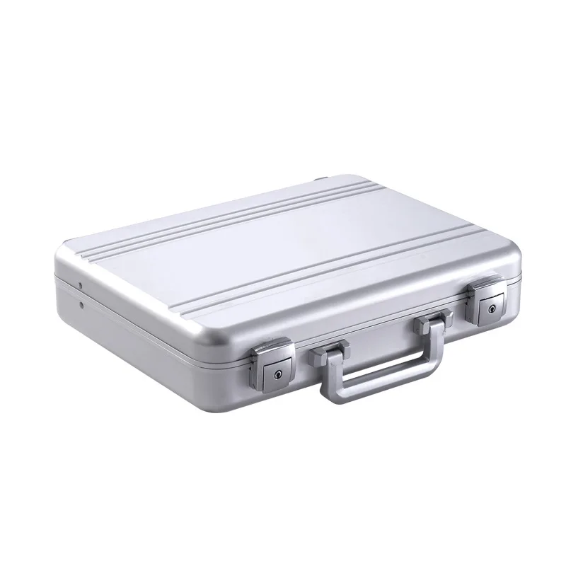 100 % Full Aluminum case with foam cut Attache Hard side Business metal Aluminum Brief Case  13 INCH 14 inch metal briefcase TSA