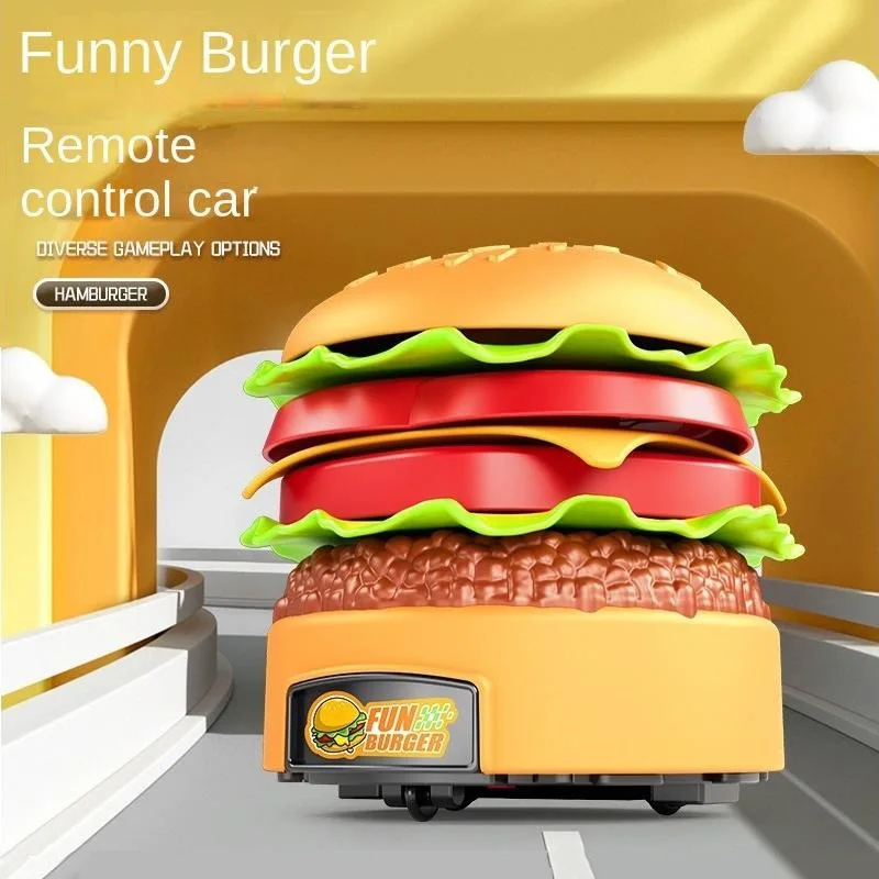 AiJH Hamburger Rc Car Interesting Gameplay Toys 360 Degree Rotation Cartoon Remote Control Car For Children