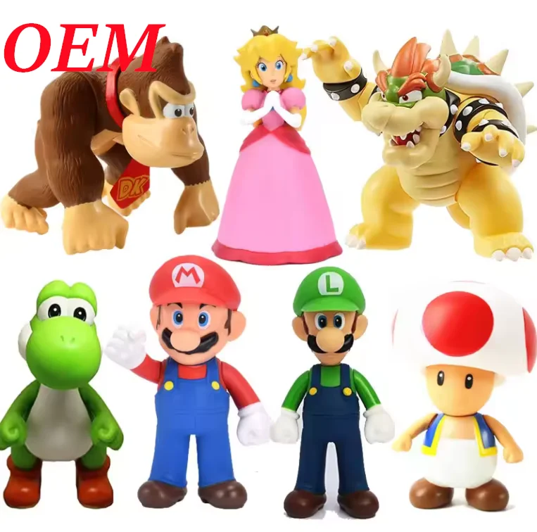 Custom Super Luigi Mario Mini Figures 7cm -15cm Mario Bros PVC Action Figure Mario Toys for Kids Gifts