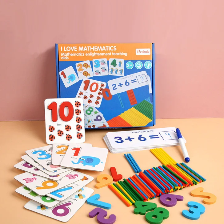 2023 Montessori Mathematical Toys Wooden Children Teaching Aid Educational Numbers Calculation Game Puzzles