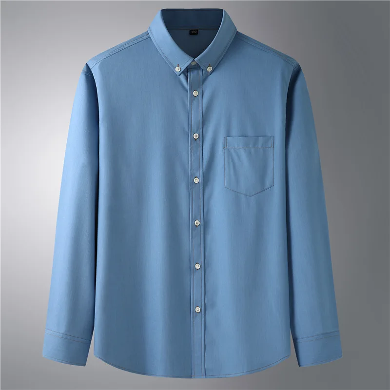 wholesale denim jackets Men Denim Thin Solid Shirt Long Sleeve oversized denim shirts for men