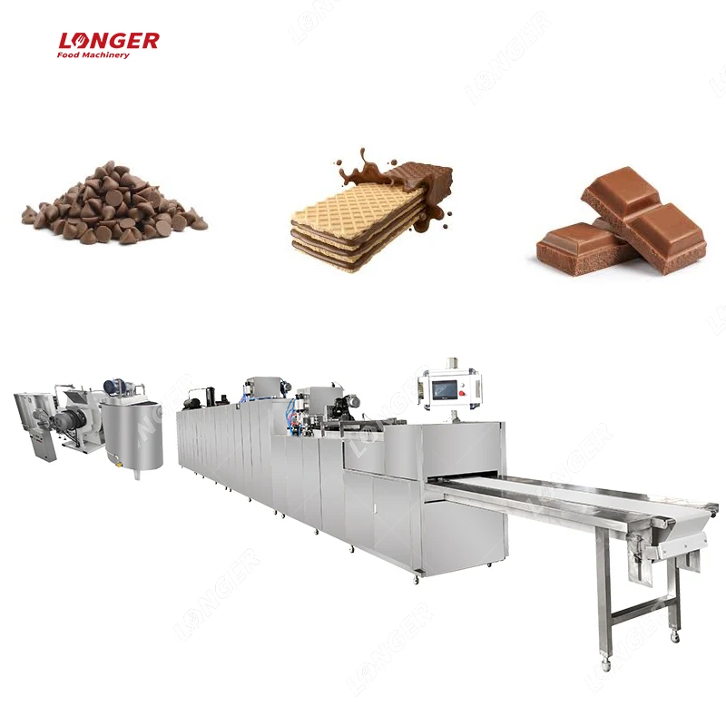 Industry Small Scale Chocolate Bar Casting Molding Making Equipment Machinery Chocolate Wafer Production Line