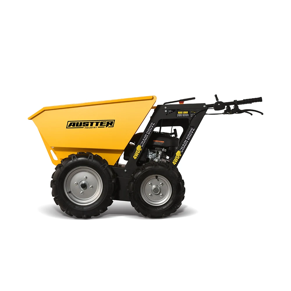 AUSTTER mini transporter 250kg gasoline power wheel barrow china four wheel 4x4 small mini truck dumper mini dumper