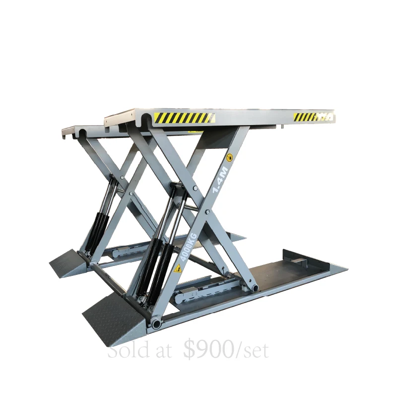 Auto Repair Equipment Scissor Car Lift Manufacturer 1.4m 4tons Electrolytic lock central shear type