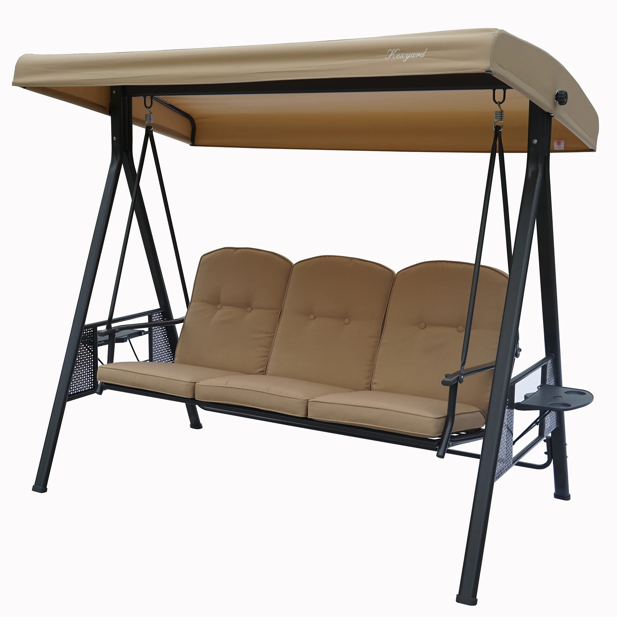 Tslin High Quality Hanging Swing Chair with Cushion Iron Stand Garden Patio Park Hotel Home Outdoor Use