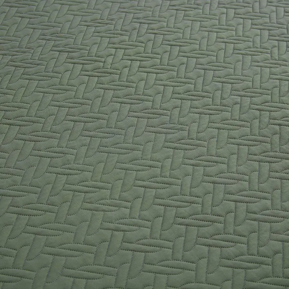 Olive Green Chain Pattern Bedspread Soft Lightweight Microfiber Coverlet, Luxurious Warm quilt set