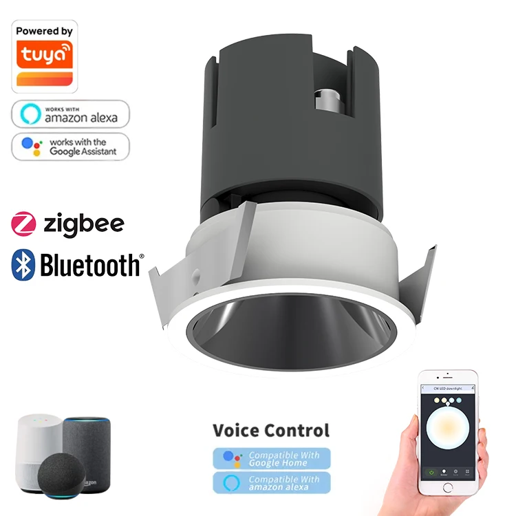 Ceiling Recessed Mounted Anti Glare Aluminum 7w 12w 24w Cob Commercial Lighting For Hotel Led Spotlight