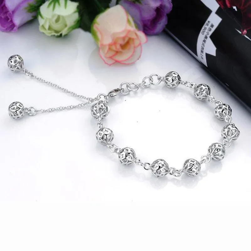 Wholesale Fashion Charm Beaded Hollow Out Ball Bracelet for Women Girls Jewelry Gift