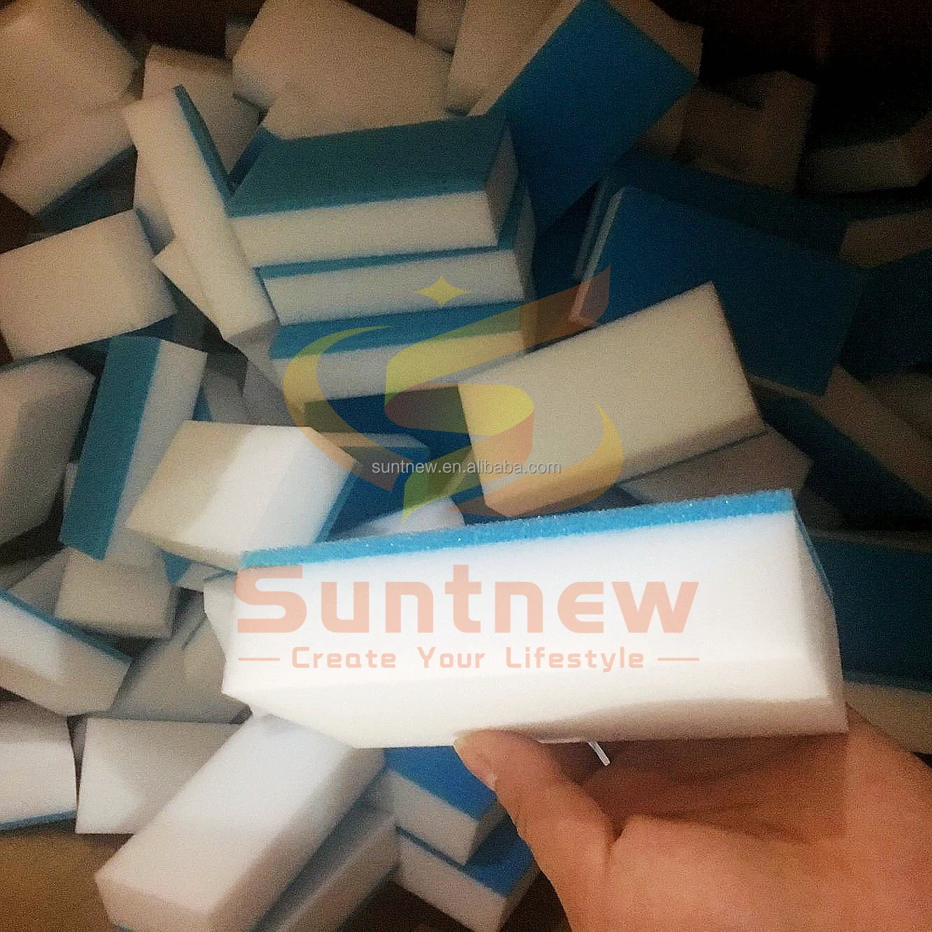 Gloway Manufacturer Custom Double-Sided Powerful Dishwashing Scrub Sponge Heavy Duty Scouring Pad Kitchen Cleaning Sponge