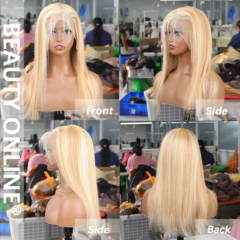 250% 180% Density 613 Blonde HD Lace Front Wig 100% Brazilian Raw Virgin Hair 13*4 13*6 Human Hair Blonde Lace Closure Front Wig