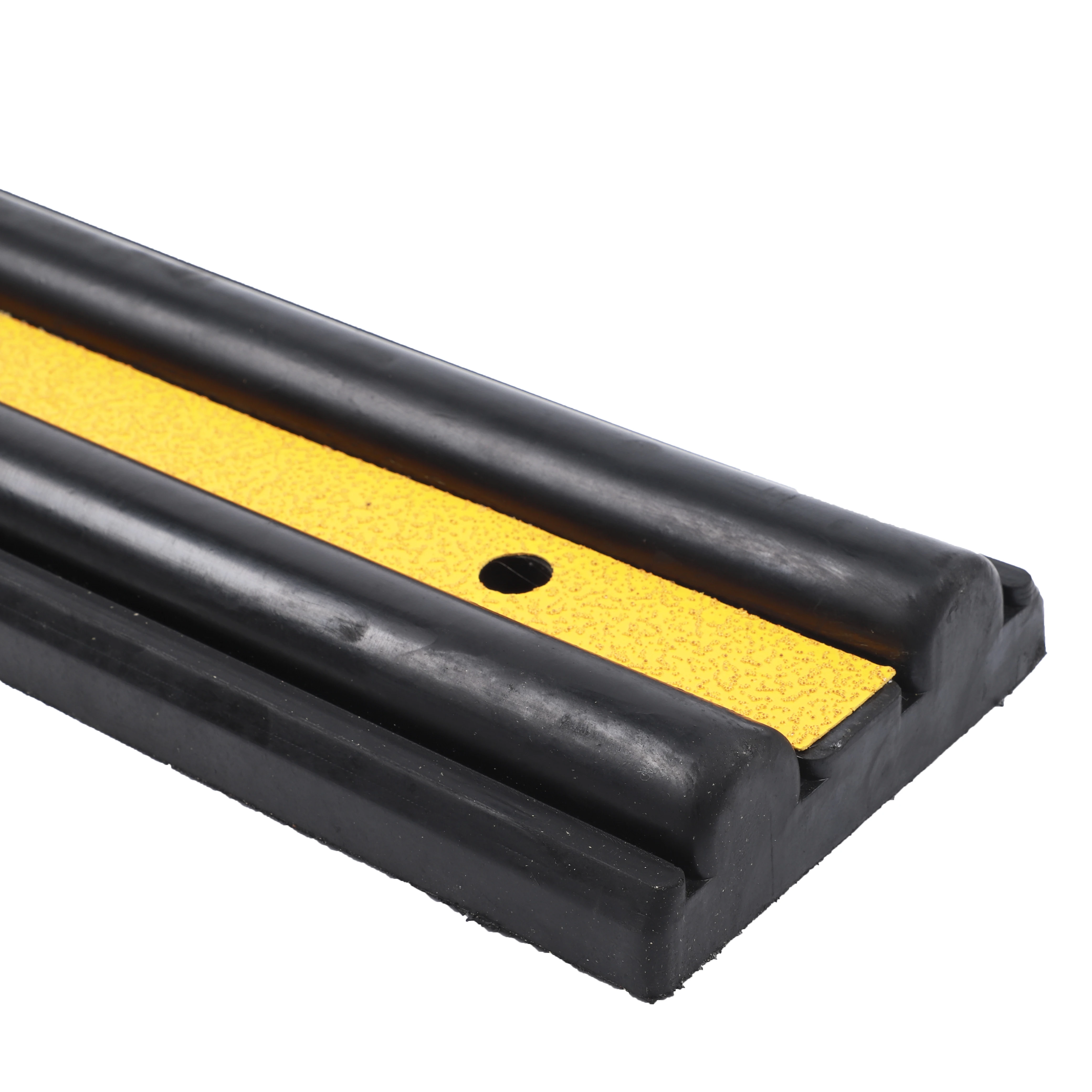 Wall Bumper Heavy Duty Solid Rubber Black Reflective Guard for Parking Lot