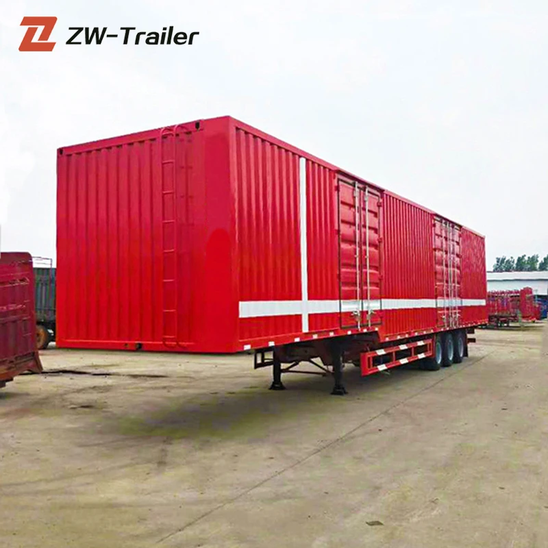 Best Selling 3 Axles 13m 60Ton customized Enclosed Cargo Van Box Truck Trailer