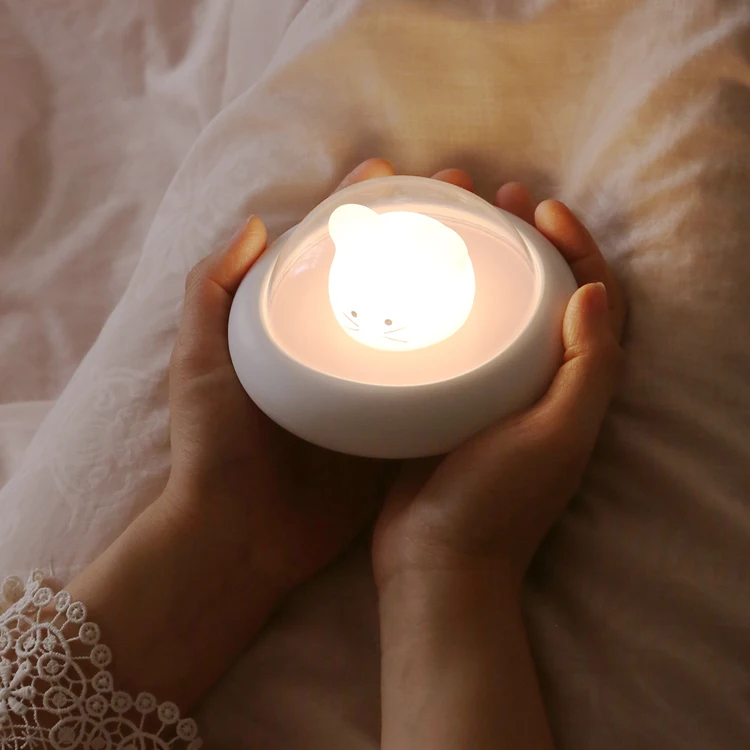 Silicone Animal Cartoon Dimmable Lamp USB Rechargeable Cute Mouse LED Night Light for Children Kids Baby Gift Bedside Bedroom