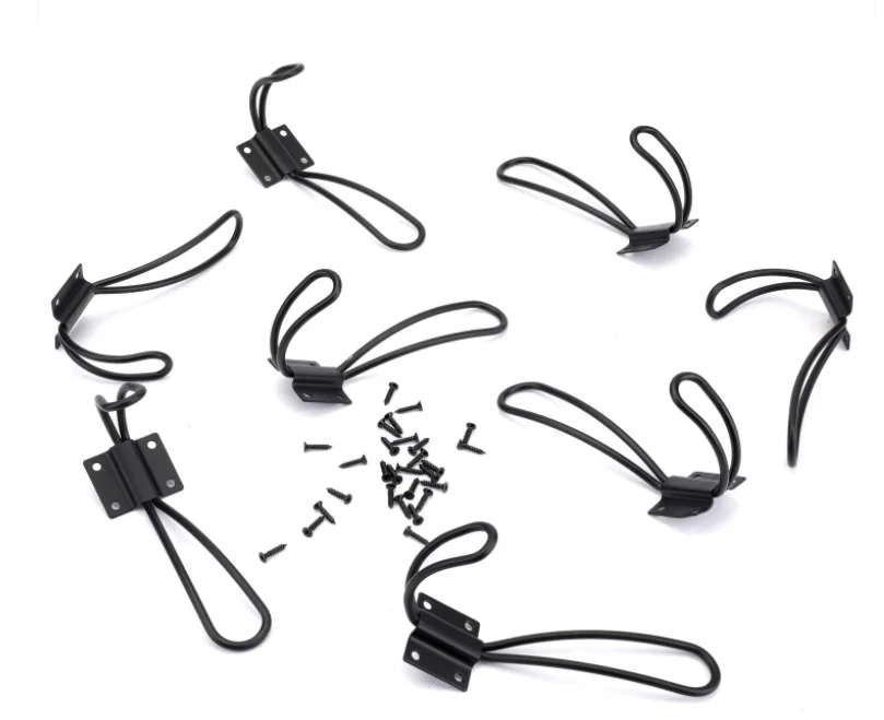 
Hot Sale Iron Black Rustic Duty Rustic Black Coat Hooks Kit with Screws 