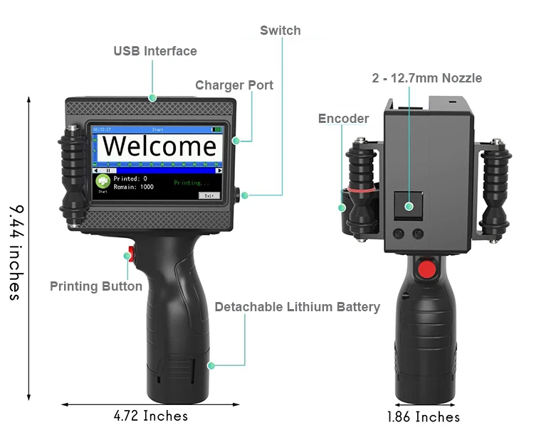 Best Quality Expiry Date Code  packaging machine date handheld inkjet printers